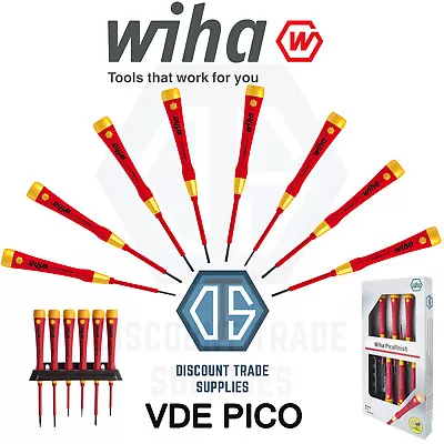 WIHA Slotted Phillips Pico Hand VDE Micro Precision Screwdriver 1000V ALL SIZES • £8.99