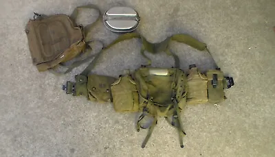 Old Vietnam War US Military M56 Suspender &  Butt Pack  Backpack & Canteens USED • $120