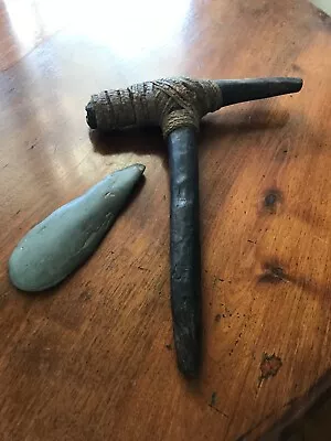 Vintage PNG Axe With Greenstone Axe Head Not Tourist Piece Rare • $250