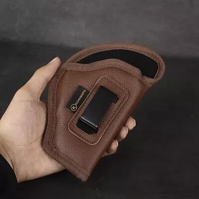 NEW BROWN IWB Soft Faux Leather Holster  - You'll Forget It's On! Choose Model • $21.50