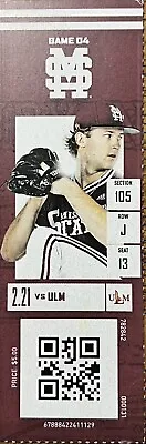 2023 Mississippi State Baseball Collectible Stub KC Hunt Milwaukee Brewers • $5.99