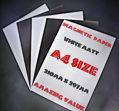 MAGNETIC Photo Paper Ideal For Making Fridge Magnets 5of X A4 White Matt Sheets • £6.99