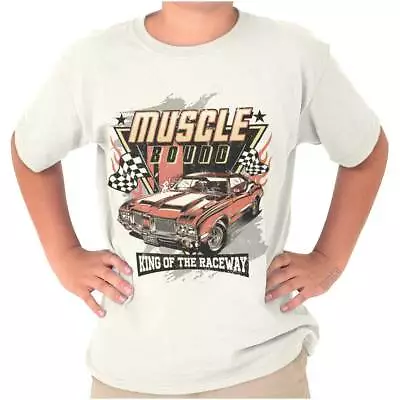 Muscle Bound King Of The Raceway Car Crewneck T Shirts Boy Girl • $14.99