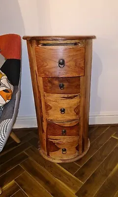 £75 • Buy Large Wood Drum Chest Of 5 Draws