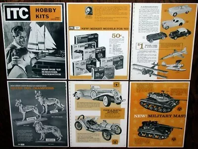 Vintage 1963 IDEAL ITC MODEL CRAFT HOBBY KITS Dealer CATALOG Pages Cars Boats + • $18.95