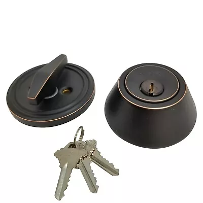 High Quality Deadbolt Lock Entry Keyed Cylinder 3 Key Exterior Interior Sc1 ORB • $17.03