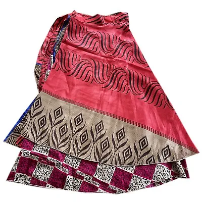 Boho Sari Silk Long Wrap Around Magic Skirts • $16.20