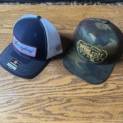 Yuengling Men’s Mesh Trucker Snapback Cap Hat And Deep Eddy Vodka Camp Hat Pair • $25
