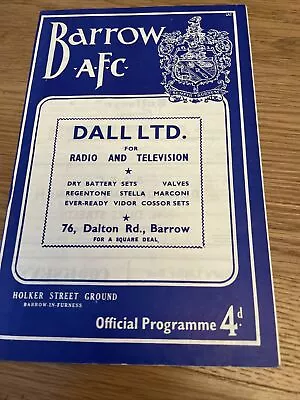 £1.99 • Buy Barrow V Chester Fc 1961/2 Programme