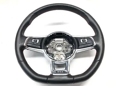 Three 3 Spoke Black Leather Paddle Shift Steering Wheel 17A419091P VW GLI 2020 • $195.36