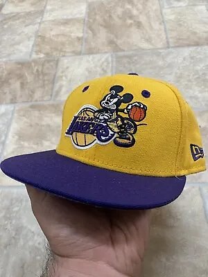 2010 Disney Mickey X Los Angeles LAKERS X New Era Sample Fitted Cap 6 -1/2 Kids • £192.76