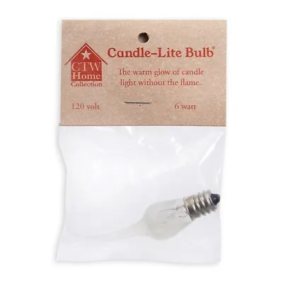 Farmhouse  Silicone Candle-lite Bulbs Med 3/4     6 Watt  Set Of 6 3640801 • $19.95