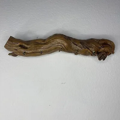 Driftwood Wall Hanging Key Holder Rustic Southwest Or Beach Theme Decor 16” • $22.96