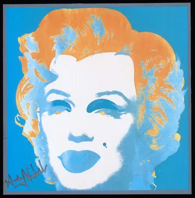 Andy Warhol “Marilyn Monroe” Blue-Flesh-Orange (B-F-H). Hand Signed. COA. • $599