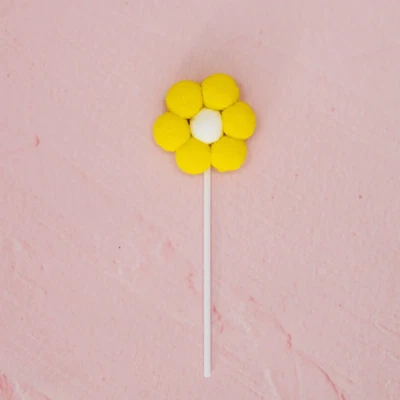 Yellow Daisy Pom Pom Cake Topper • $8.96