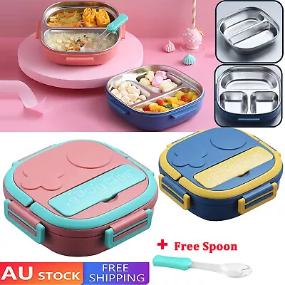 304 Portable Stainless Steel Lunch Box Thermos Hot Food Container Bento Office • $11.85