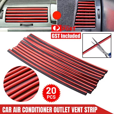 20PCS Red Chrome Car Air Conditioner Outlet Vent Decorative Strip Accessories AU • $5.76