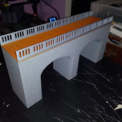 16  Big O Scale Gray Brick Arch Bridge 3.75  WIDE ROAD • $86.99