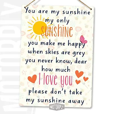 £8.89 • Buy Metal Wall Sign - You Are My Sunshine Hearts - Love Girl Friends Gift Family