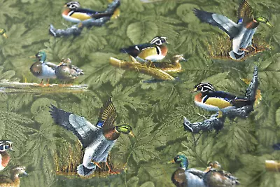 🦆Hautman VIP Cranston Cotton Fabric Mallard Duck Birds 1 Yard Quilt USA Vintage • $13.16