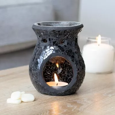 £8.95 • Buy Small Crackle Glass Oil Burner Wax Warmer Mosaic Ornament  Aromatherapy Gift 
