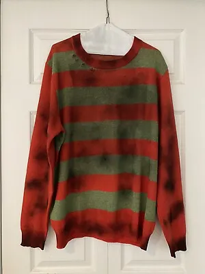 £145.58 • Buy Freddy Krueger Sweater Nightmare Elm Street 1984 Jason Myers Leatherface Glove