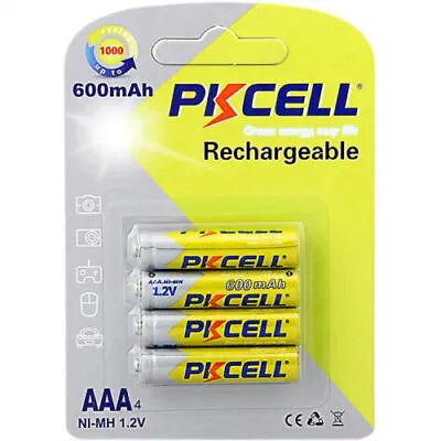 4-Pack AAA Rechargeable Ni-MH Batteries 1.2V 600mAh For Garden Solar Light Lamp • $8.99