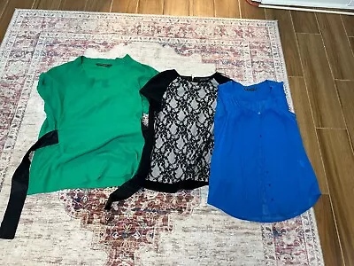 Lot Of 3 Zara Women's Top/Blouse Size Small And Medium In Great Shape!! • $7