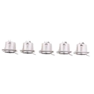 5pcs 3-Pin XLR Female Socket Chassis Panel Mount Metal Audio Video Connector • £8.12