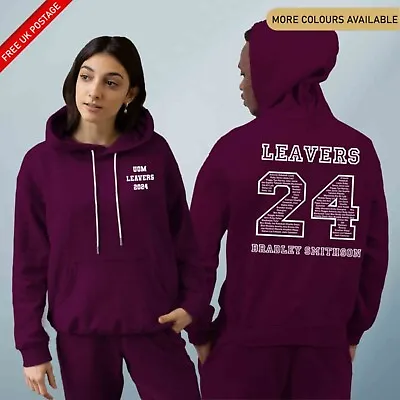 CUSTOM 2024 Leavers Hoodie School Varsity College Hoodie Graduation Jumper Names • £15.95