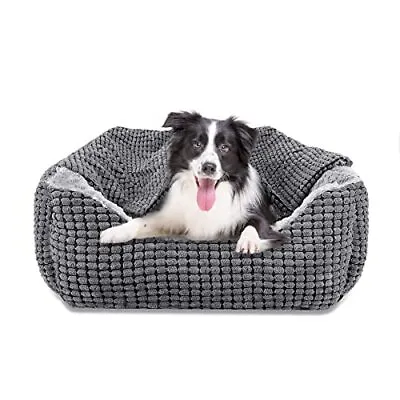Rectangle XL Dog Bed Warm Hooded Dog Bed Luxury Super Soft Pet Cave Bed • £49.99