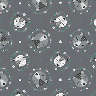 $0.99 • Buy Fabric Baby Bears On Grey Camelot Flannel By The 1/4 Yard