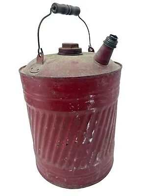 Vintage Antique 5 Gallon Galvanized Metal Gas Can Decor Barn Farm Classic Car • $49.99