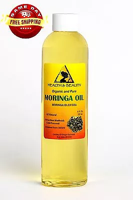 Moringa Oil Unrefined Organic Virgin Carrier Cold Pressed Natural 100% Pure 8 Oz • $12.89