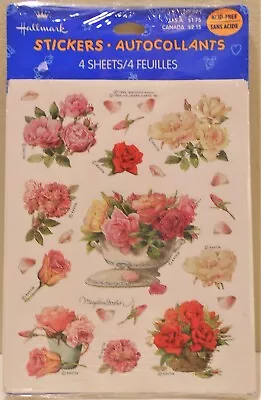 NOS Hallmark Stickers MARJOLEIN BASTIN Roses- 4 Sheets In Package • $19.95