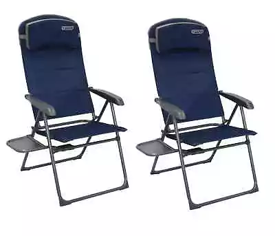 2 X Quest Ragley Pro Recline Folding Camping Chair With Side Table Seat Caravan • £109.95