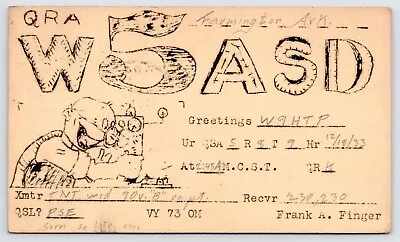 QSL CB Ham Radio Card W5ASD Farmington Arkansas 1934 Washington County AR Card • $5