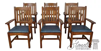 60235EC: Set Of 6 STICKLEY Mission Oak Dining Room Armchairs • $4595