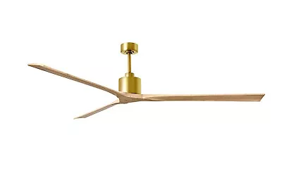 Matthews Fan Company Nan XL Ceiling Fan Brush Brass Light Maple 90  Blds Refurb • $165