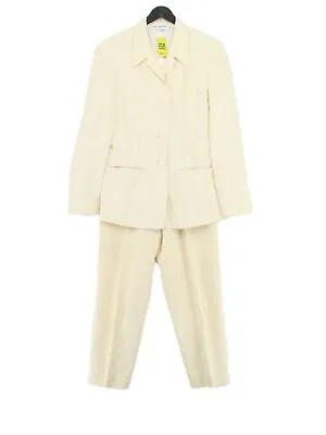 Planet Women's Two Piece Suit UK 10 Cream Silk With Linen Viscose Trouser Suit • £14.10