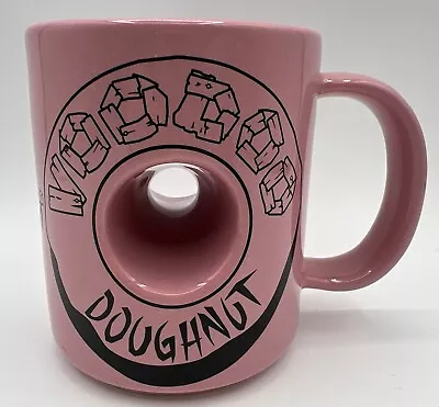 VOODOO Doughnut Coffee Mug Donut Cup PINK “The Magic Is In The Hole” Made In USA • $18.95