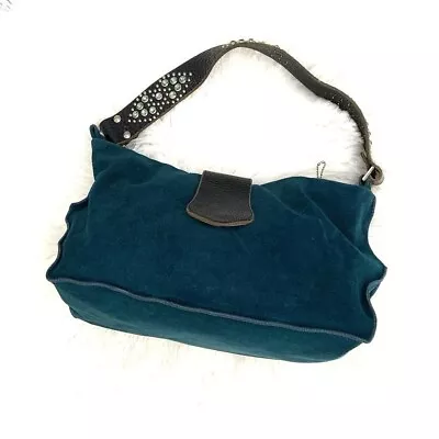 Tylie Malibu Rare Suede Color Rhinestone Strap Hobo Bag/Green/See Description!! • $83