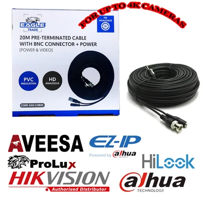 £11.99 • Buy OYN-X 20m Professional Copper RG59 BNC Video & DC Power CCTV Cameras Cable Kit  