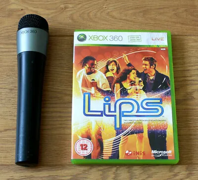 Xbox 360 Official Black Wireless Microphone & Lips Game • £24.97