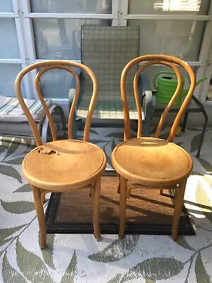 Two Vintage Astra Bentwood Company NYC Bentwood Chairs • $450