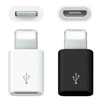 Micro USB Socket Converter Adapter To IPad IPod IPhone 8-Pin Plug Black/White • £1.95