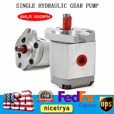 Mini High Pressure Hydraulic Gear Pump SAE Flat Key 6ML/R 3500RPM 21MPa • $46.55