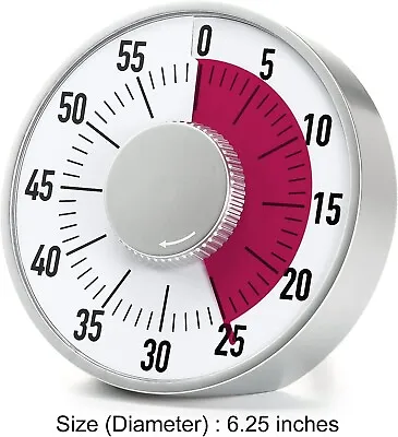  60-Minute Visual Timer 6-Inch Mechanical Countdown Timers For TeachingCooking • $7.89