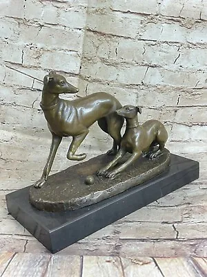 10.5  French Art Deco Bronze Greyhound Dog Desktop Sculpture Statue Figurine • $174.50