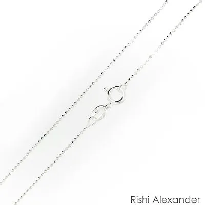 925 Sterling Silver Ball Bead Diamond Cut Chain Necklace .925 Italy All Sizes • $7.49